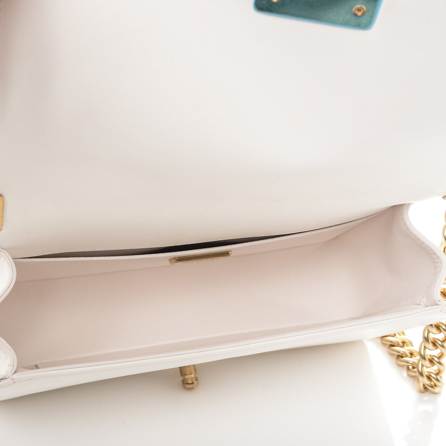 Lambskin Tulle Embroidered Medium Boy Flap White