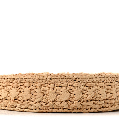 Celine Raffia Calfskin Triomphe Panier Hobo Bag Natural Tan 8 of 12
