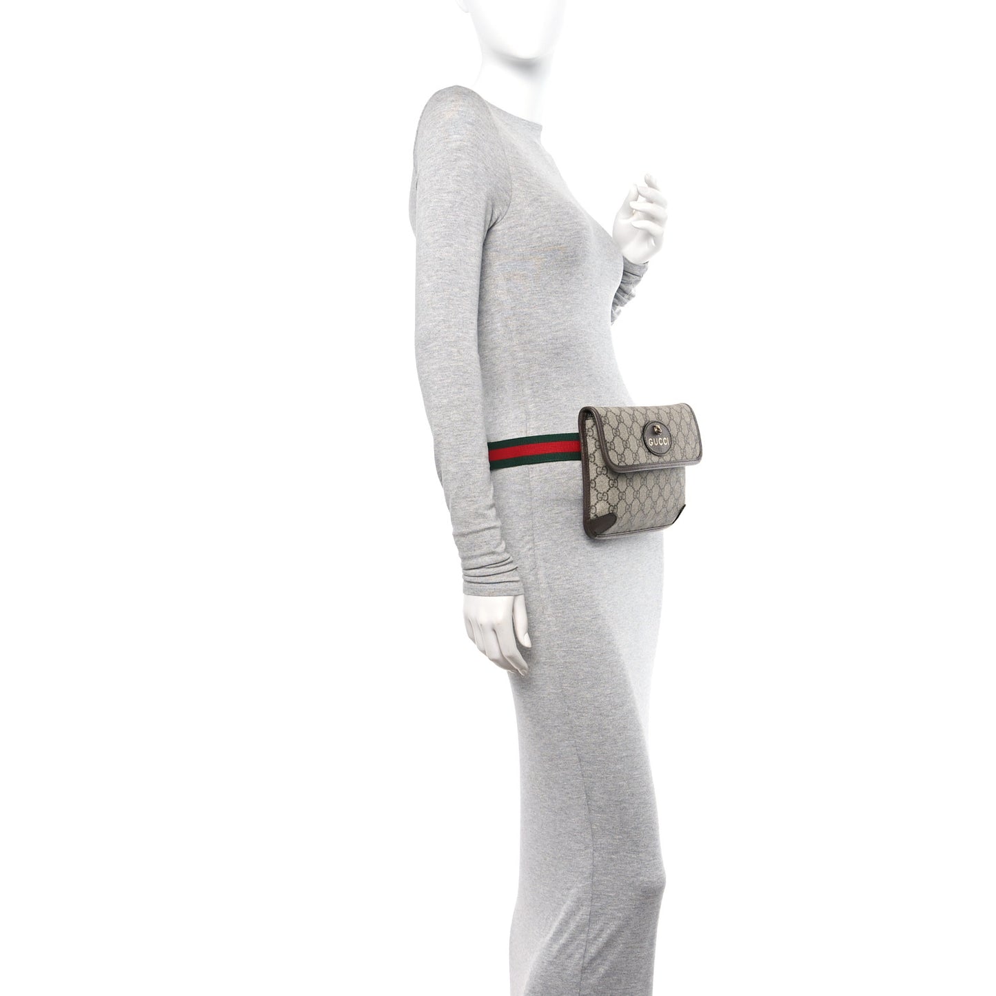 GG Supreme Monogram Neo Vintage Web Belt Bag Brown