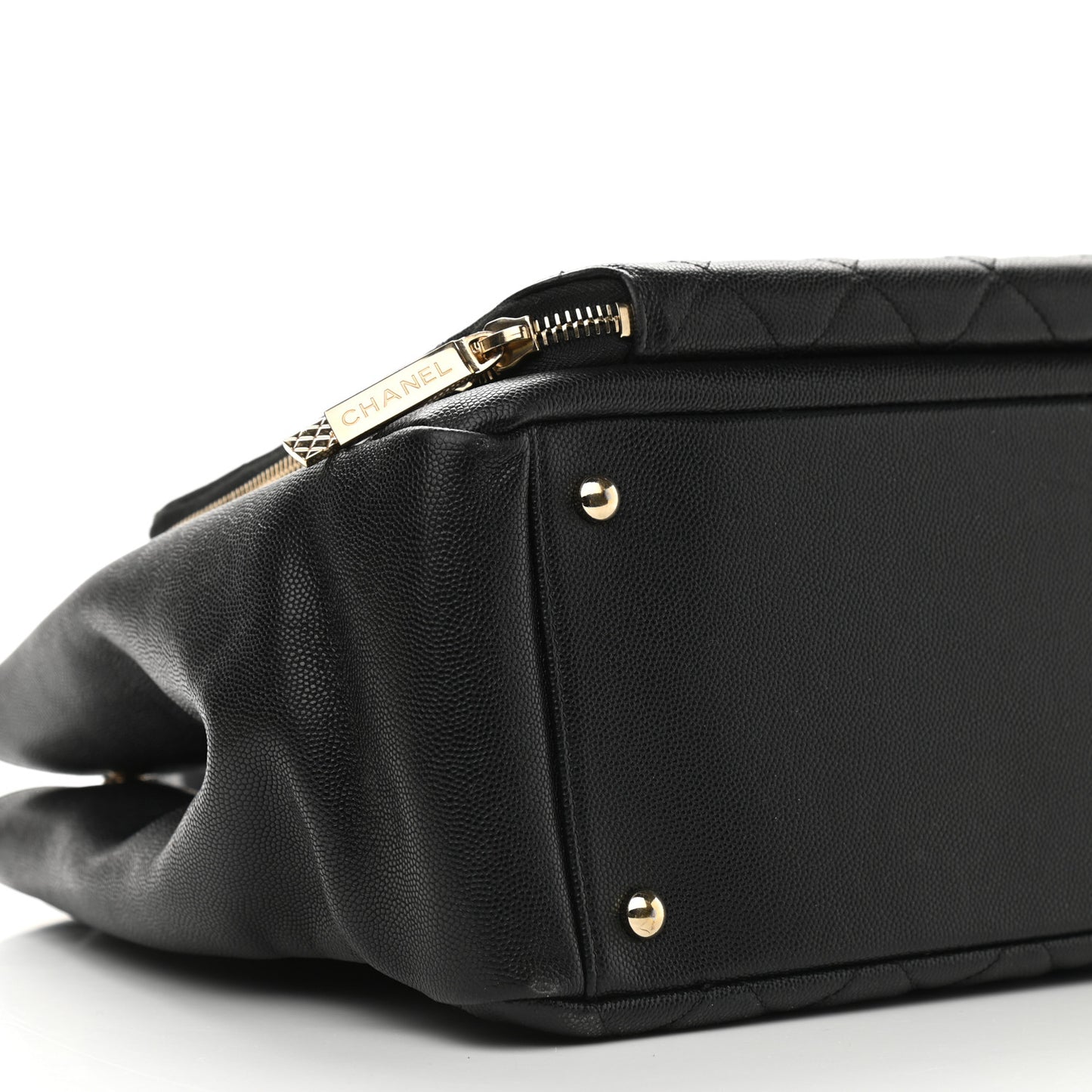 Caviar Quilted Large Business Affinity Shopping Bag Black