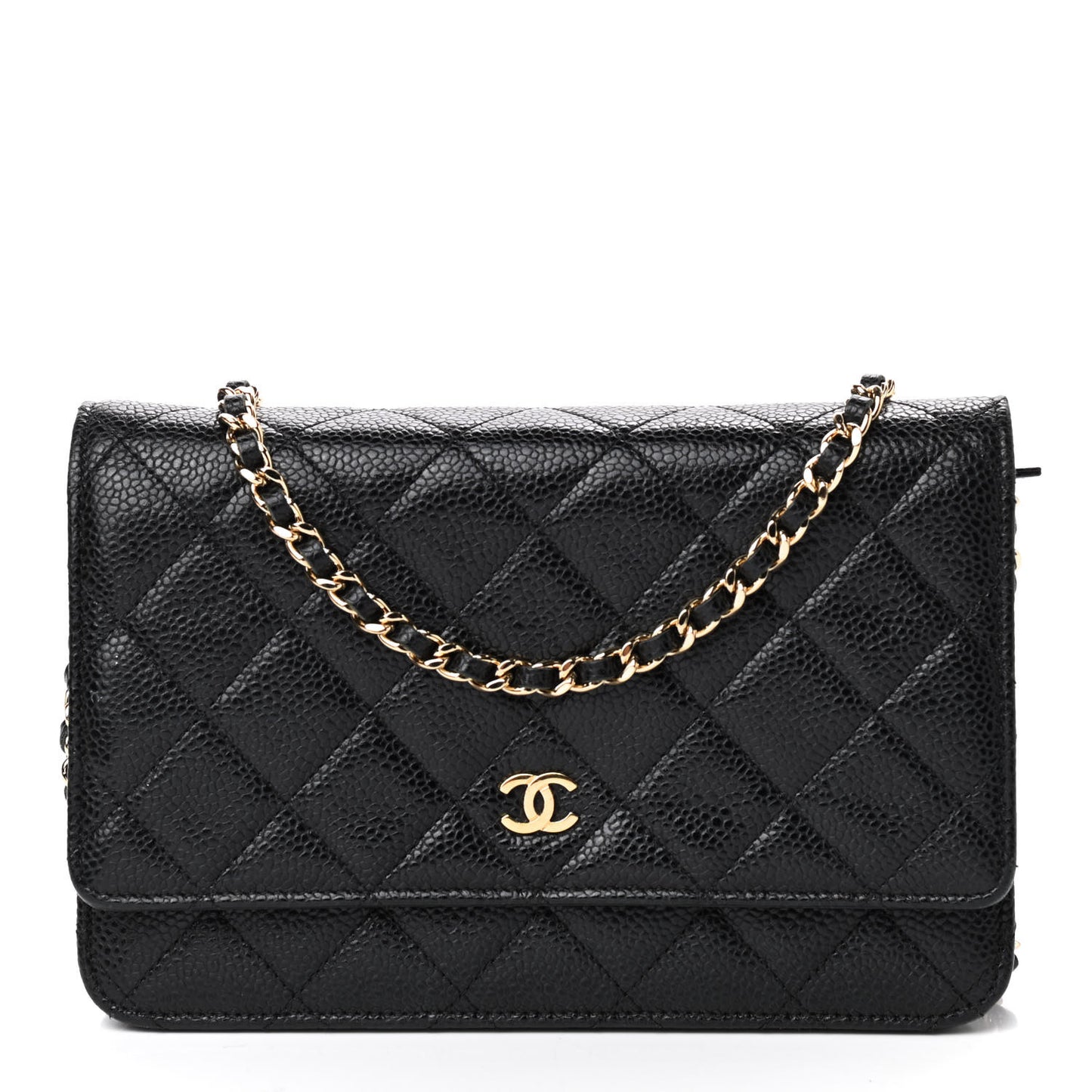 Caviar Quilted Wallet On Chain WOC Black