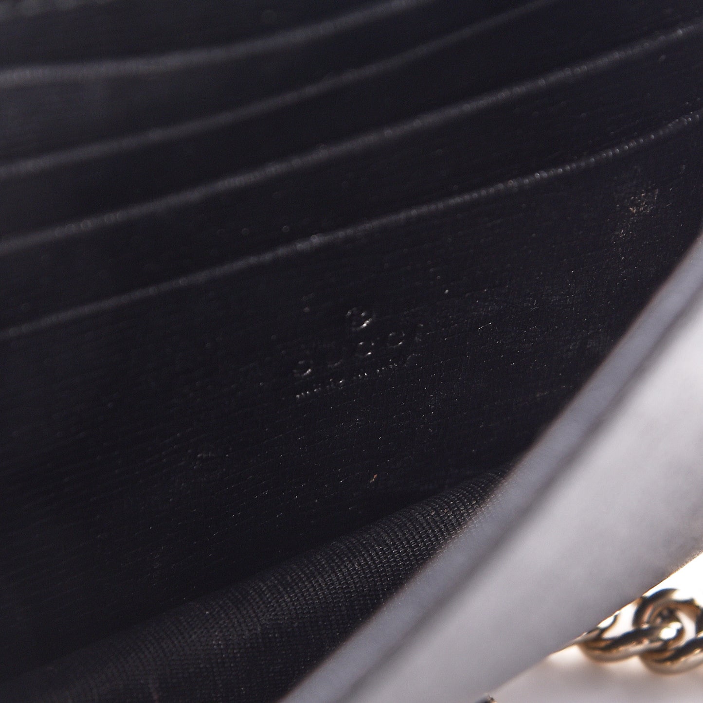 Textured Calfskin Medium Betty Chain Wallet Black
