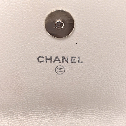 Chanel Caviar Quilted My Everything Clutch With Chain White Black 6 of 12
