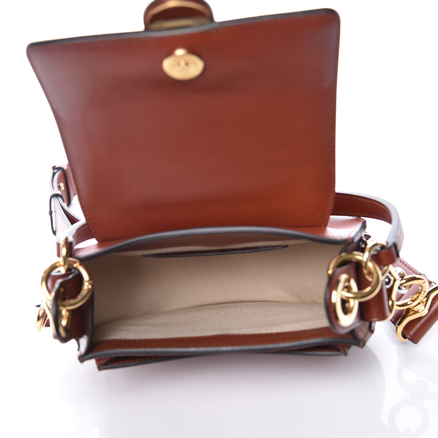 Calfskin Small Tess Bag Sepia Brown