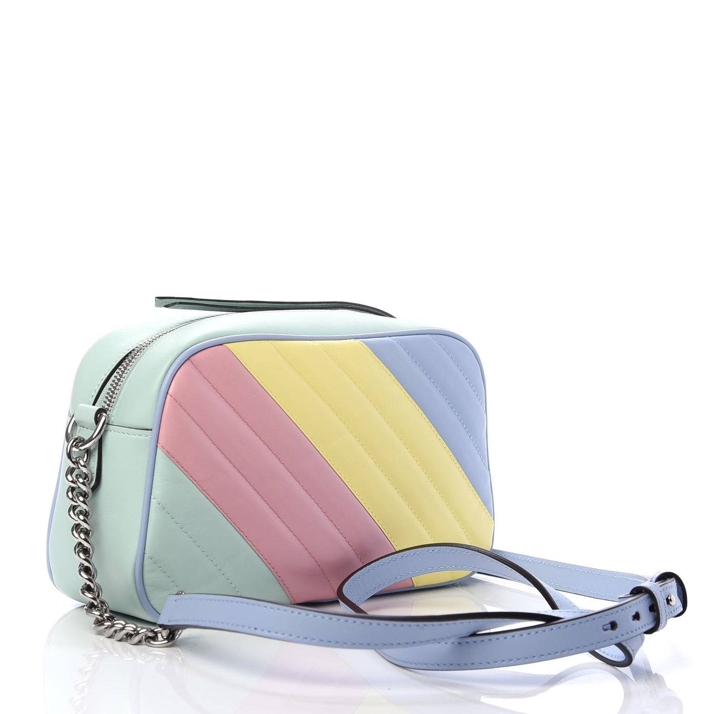 Calfskin Matelasse Diagonal Small GG Marmont Chain Shoulder Bag Multicolor Pastel