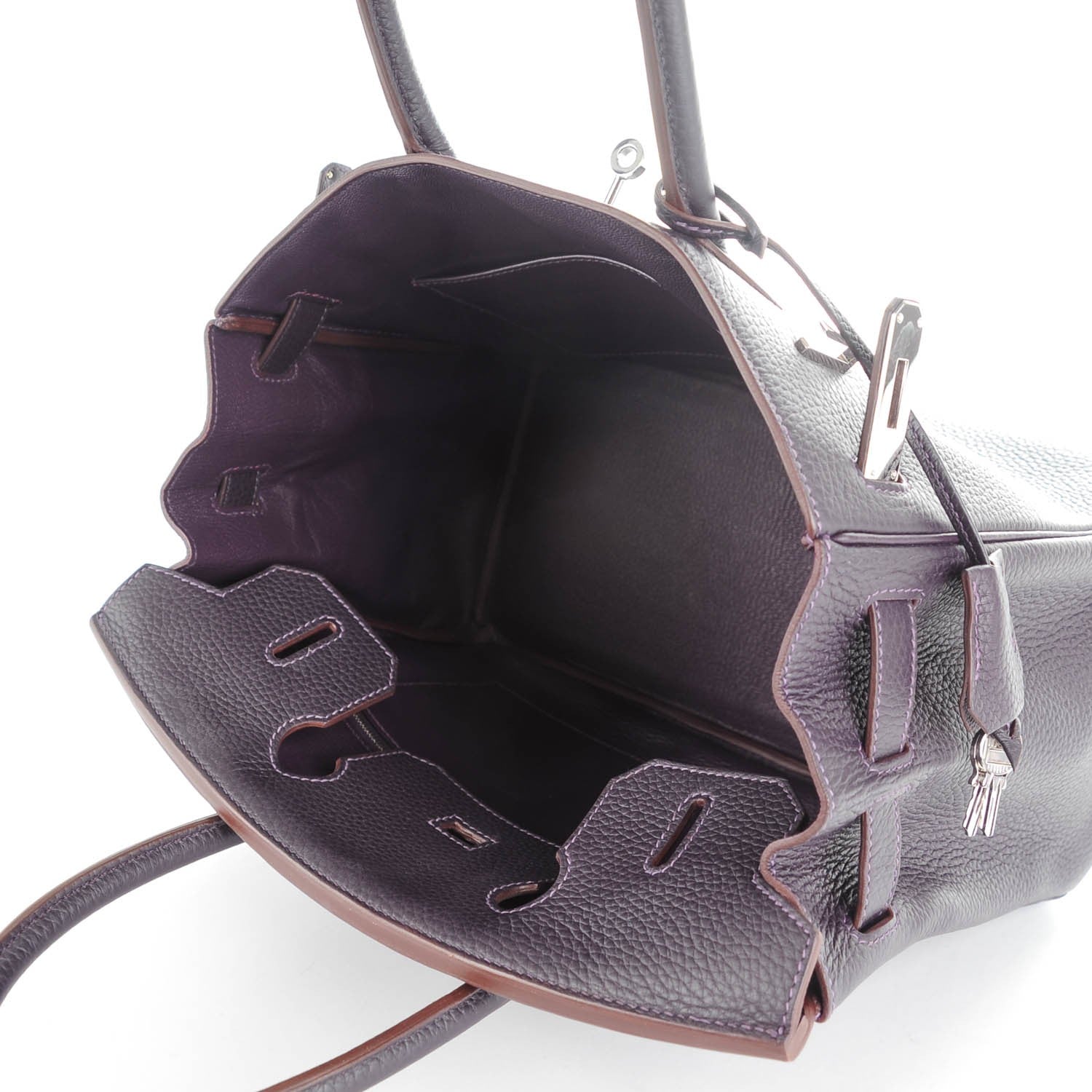 Hermes Taurillon Clemence Birkin 30 Raisin 19 of 25