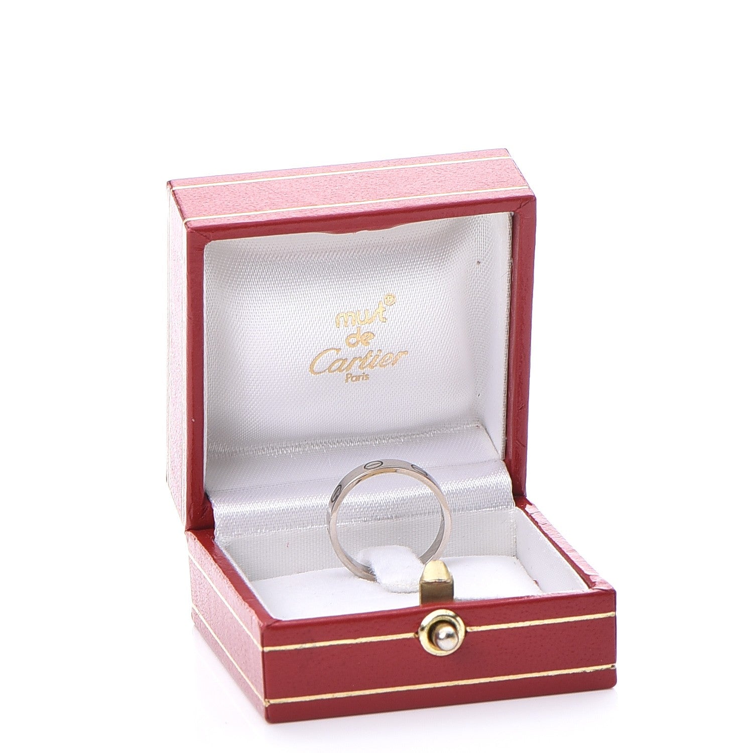 Cartier 18K White Gold 3.5mm LOVE Wedding Band Ring 49 4.75 5 of 5
