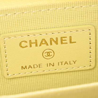 Chanel Lambskin Quilted Chanel 19 Zip Around Coin Purse Wallet Yellow 6 of 10
