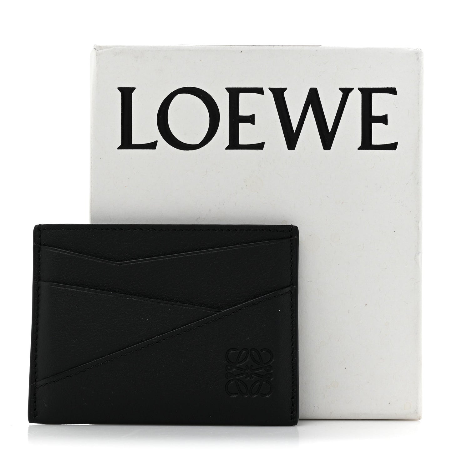 Calfskin Puzzle Card Holder Black