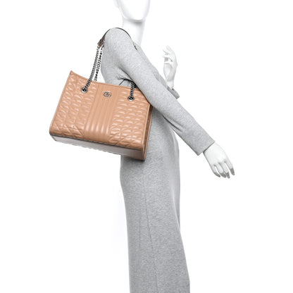 Gucci Calfskin Matelasse Aria Medium GG Marmont Shoulder Tote Camelia 2 of 10