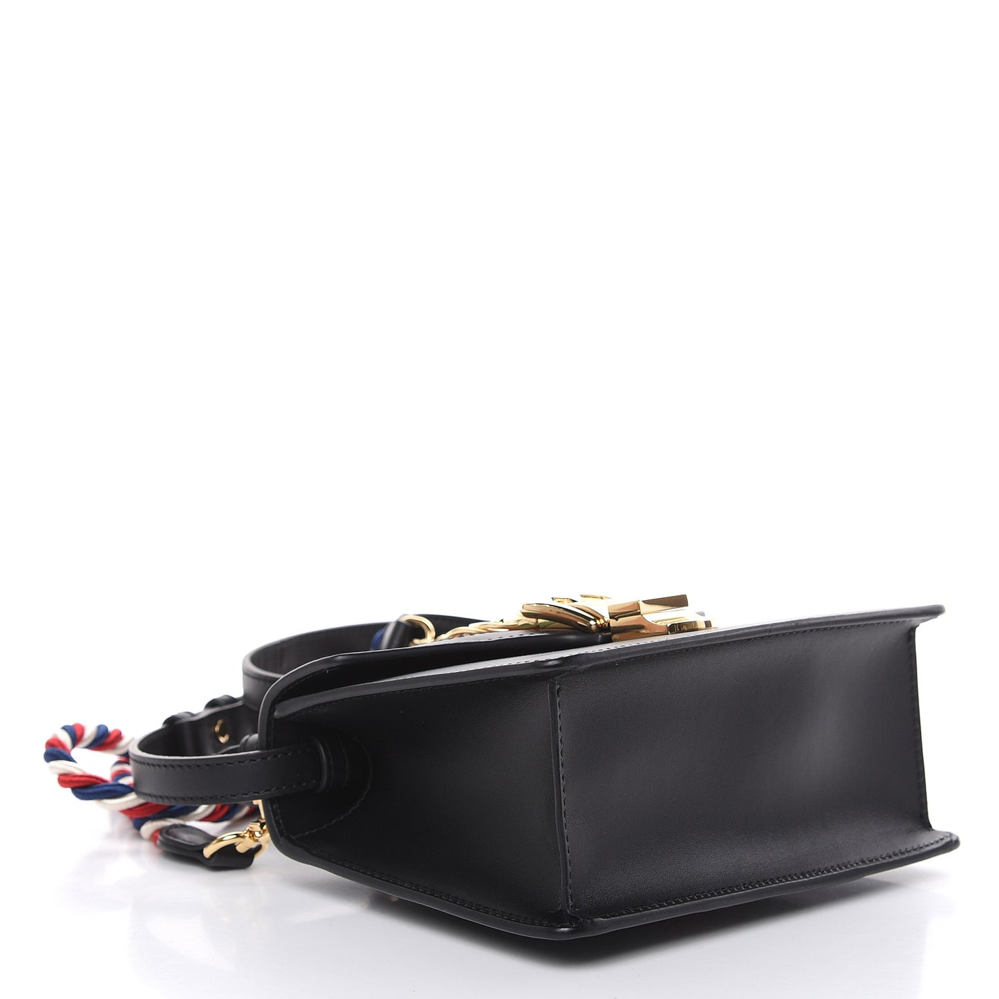 Calfskin Mini Sylvie Top Handle Bag Black