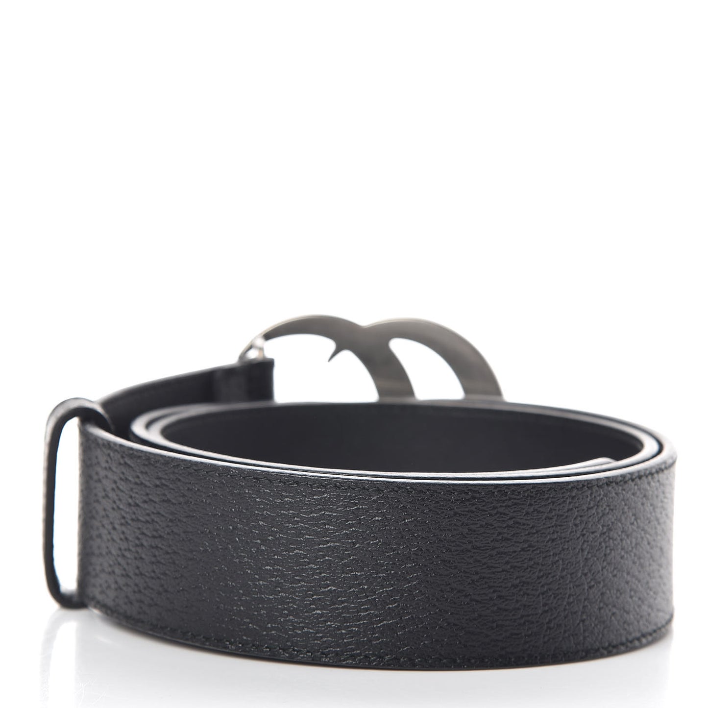 Textured Dollar Calfskin Nickel Double G 40mm Belt 90 36 Black