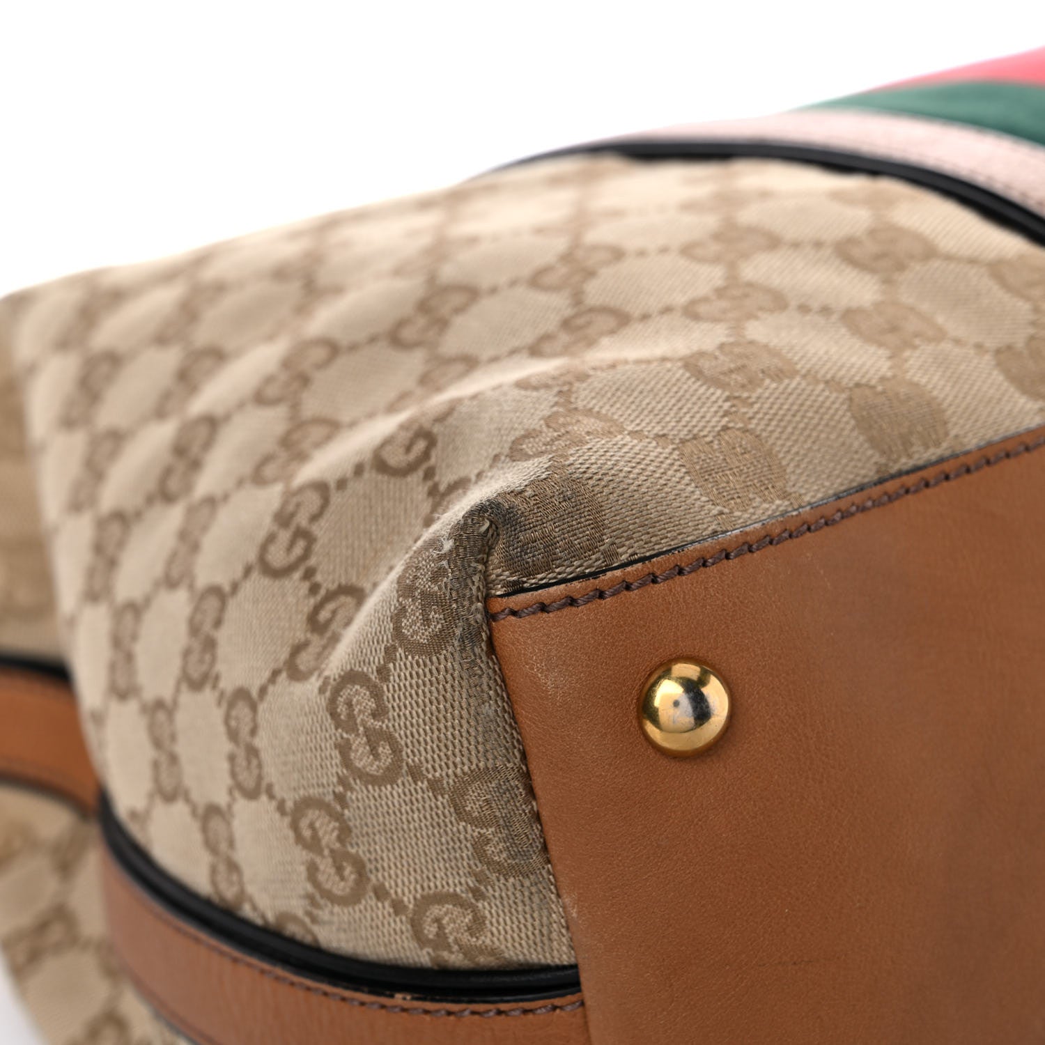 Gucci Monogram Web Medium Rania Top Handle Bag Sand 10 of 30