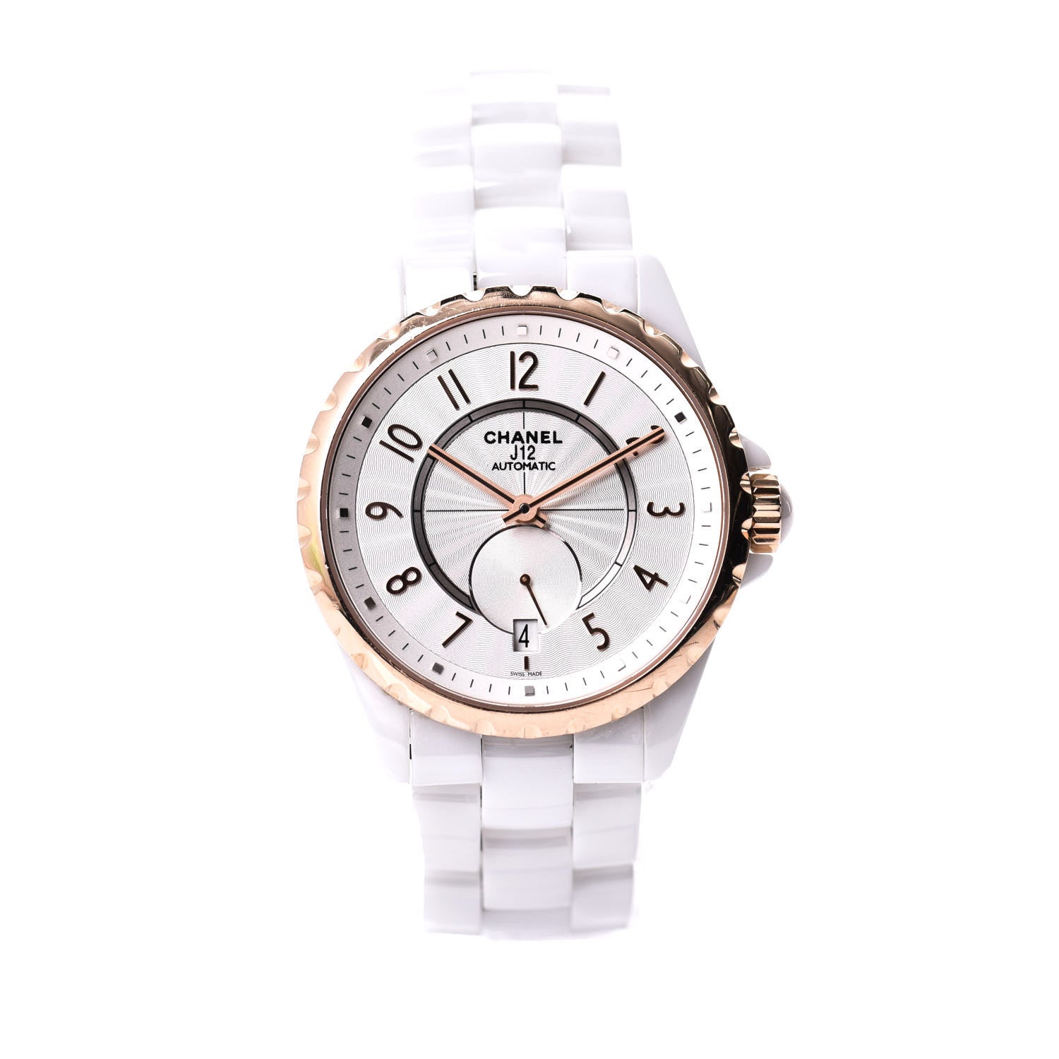 Chanel Stainless Steel 18K Beige Gold Ceramic 36.5mm J12 Automatic Watch White 1 of 7