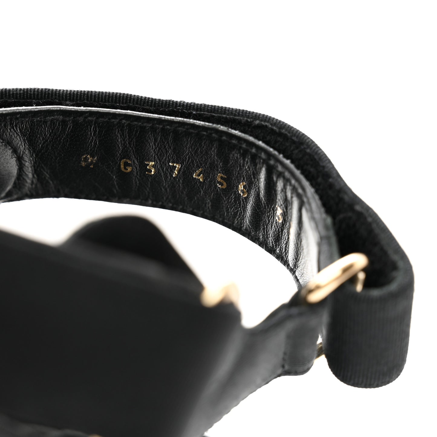 Grosgrain Crystal Logo Platform Sandals 38 Black