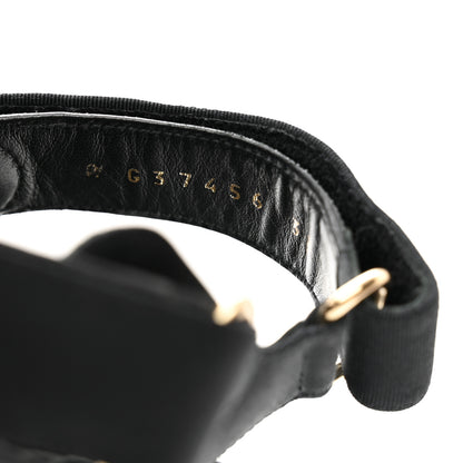 Chanel Grosgrain Crystal Logo Platform Sandals 38 Black 8 of 10