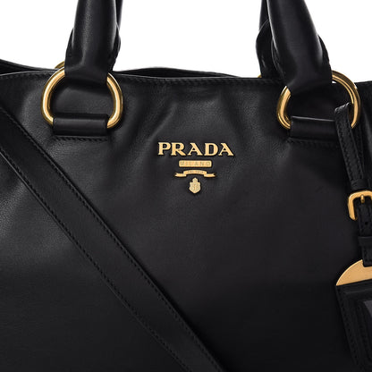 Prada Soft Calf Shopping Tote Black 12 of 13