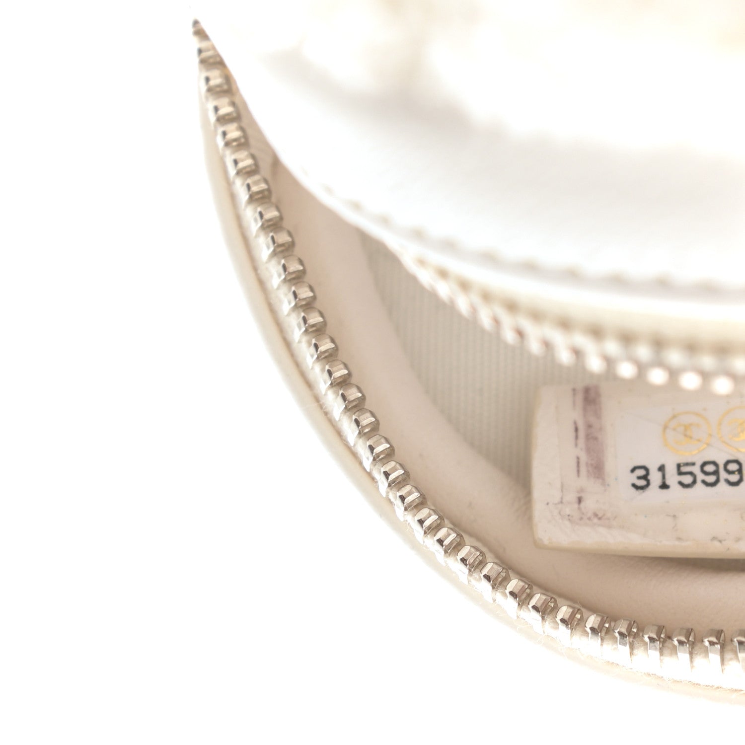 Chanel Shearling Sheepskin Lambskin Quilted Round Clutch With Chain White 7 of 10
