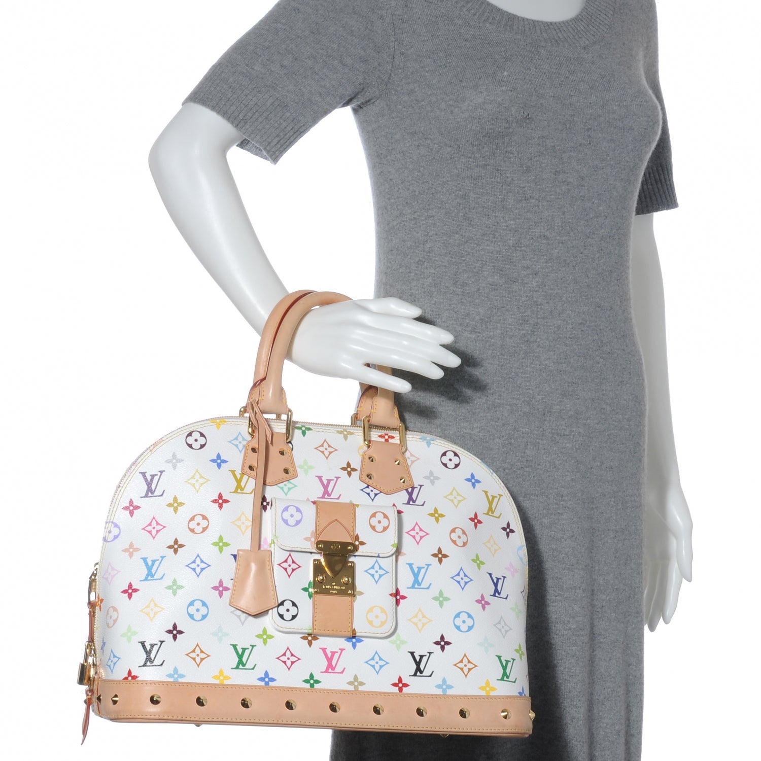 Louis Vuitton Monogram Multicolor Alma GM White 2 of 8
