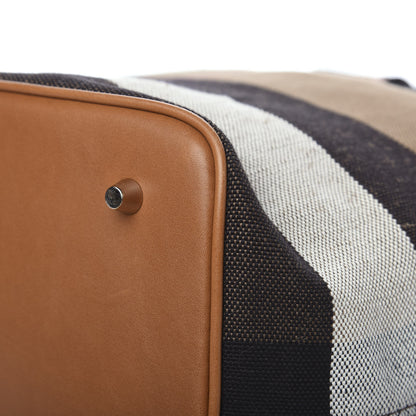 Burberry Grainy Calfskin Canvas Mega Check Medium Ashby Tassel Hobo Saddle Brown 9 of 11