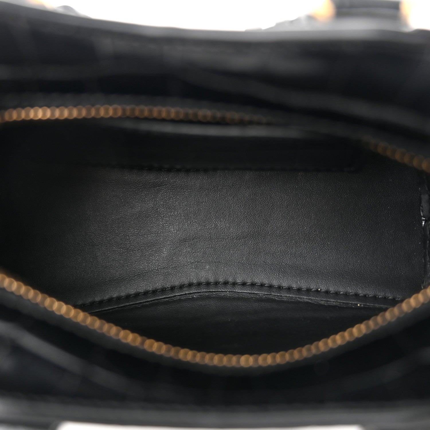 Balenciaga Shiny Supple Calfskin Crocodile Embossed Neo Classic Gold Hardware Nano City Crossbody Black 5 of 10