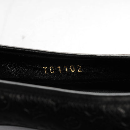 Louis Vuitton Calfskin Monogram Embossed Debbie Ballerina Flats 38 Black 5 of 7