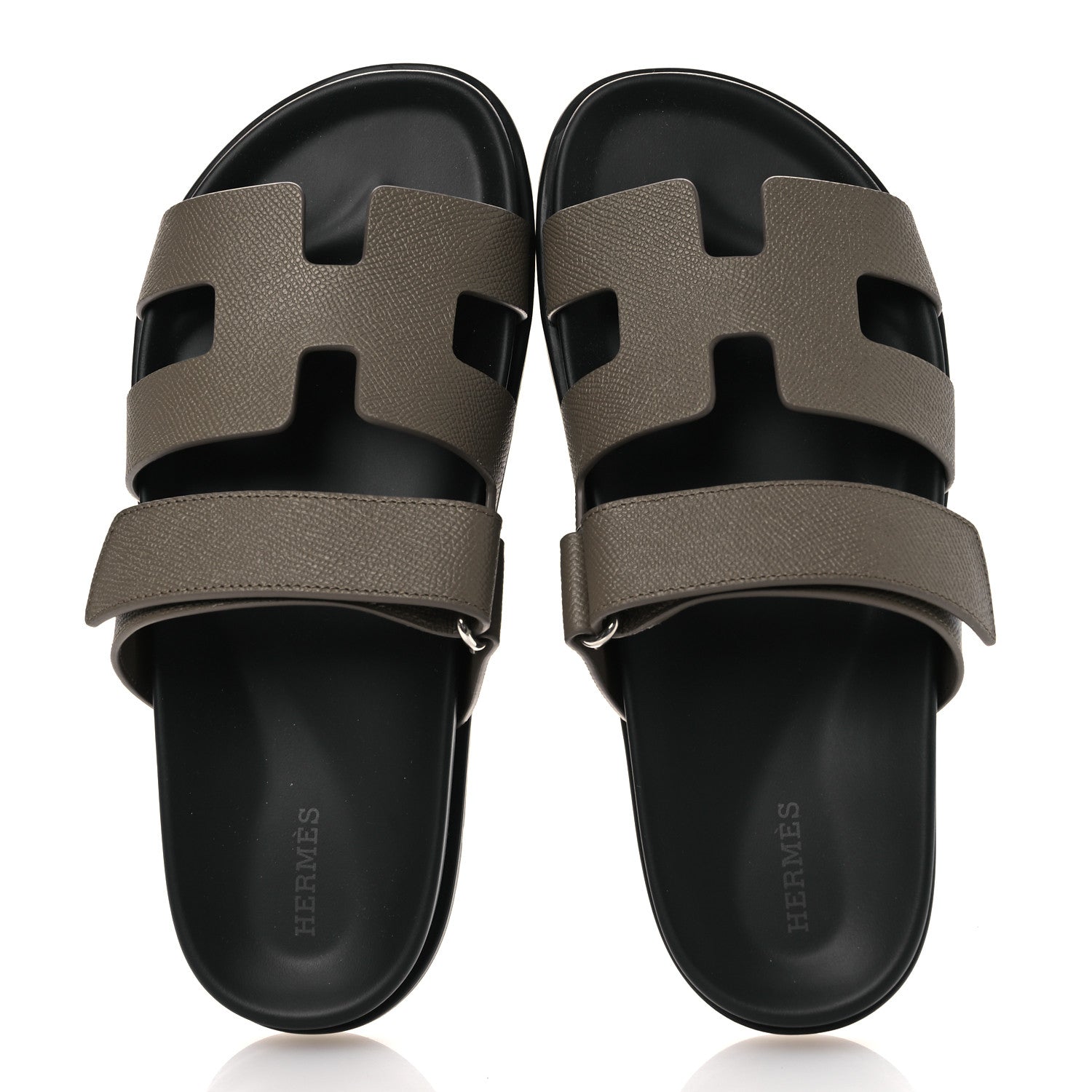 Hermes Epsom Womens Chypre Sandals 39 Etoupe 2 of 10