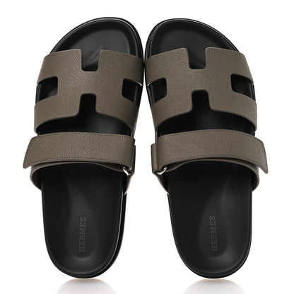 Hermes Epsom Womens Chypre Sandals 39 Etoupe 2 of 10