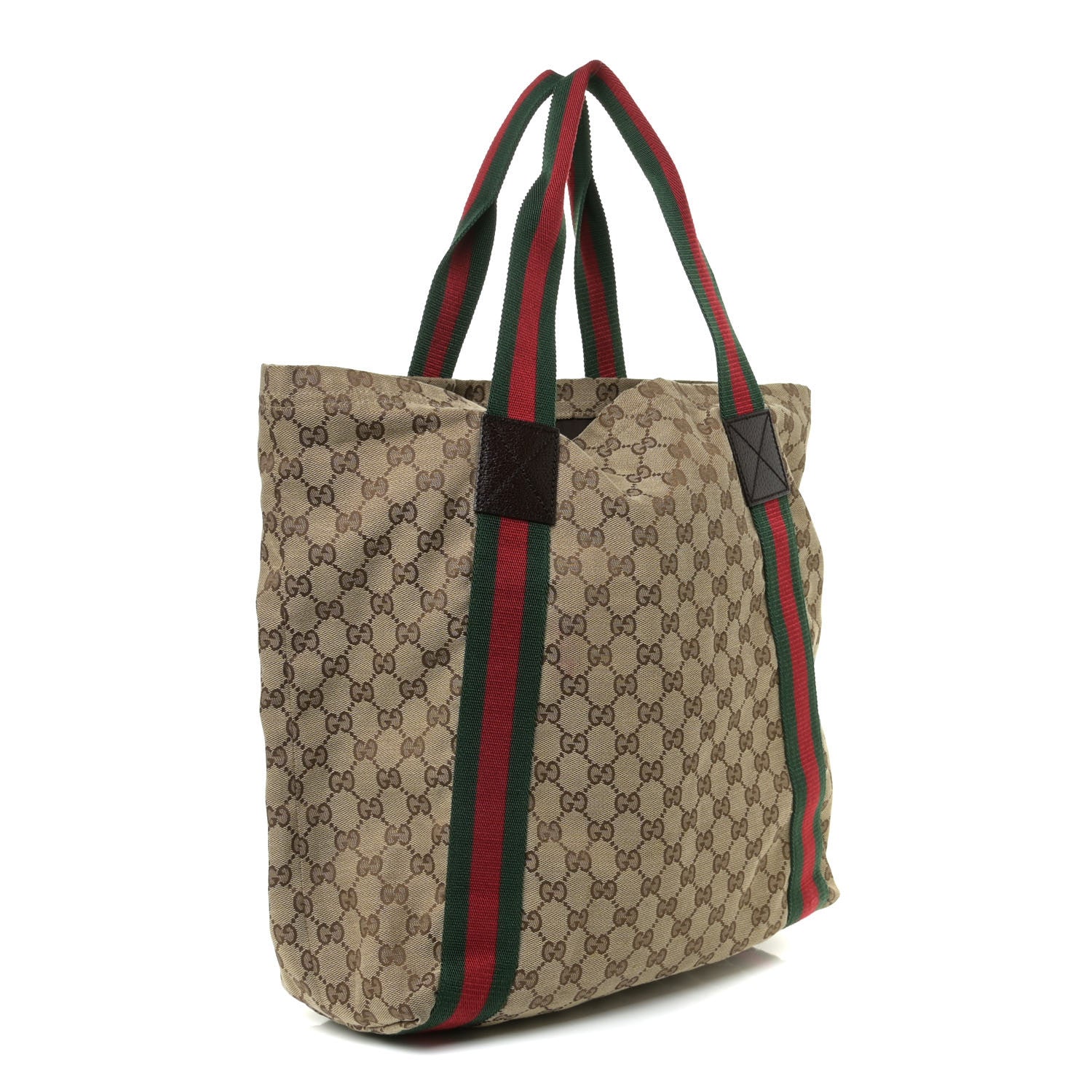 Gucci GG Monogram Medium Web Handle Vertical Tote Dark Brown 3 of 9