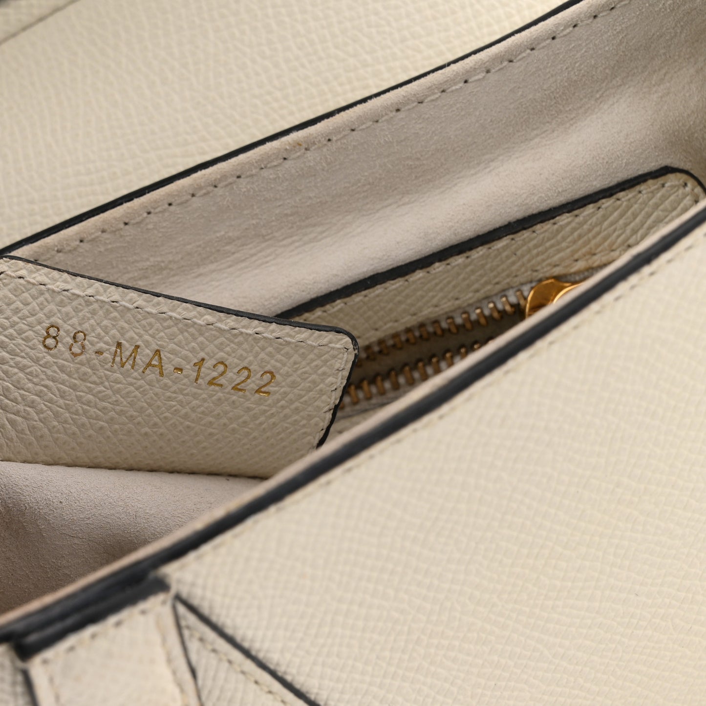 Grained Calfskin Saddle Bag With Strap Latte