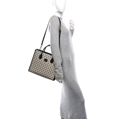 Gucci GG Supreme Monogram Textured Dollar Calfskin Small Retro Interlocking G Tote Bag Beige Blue 3 of 10