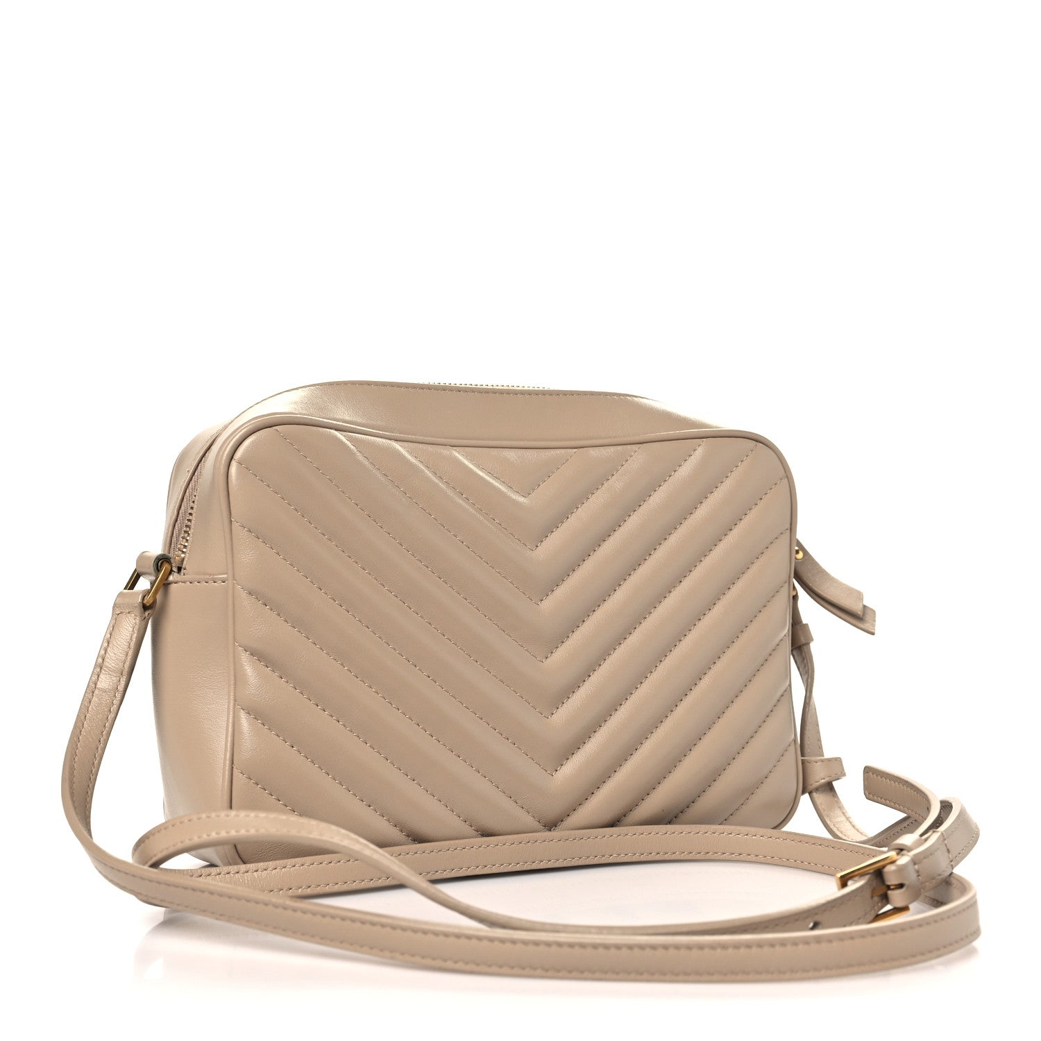 Saint Laurent Calfskin Matelasse Monogram Lou Camera Bag Dark Beige 3 of 12