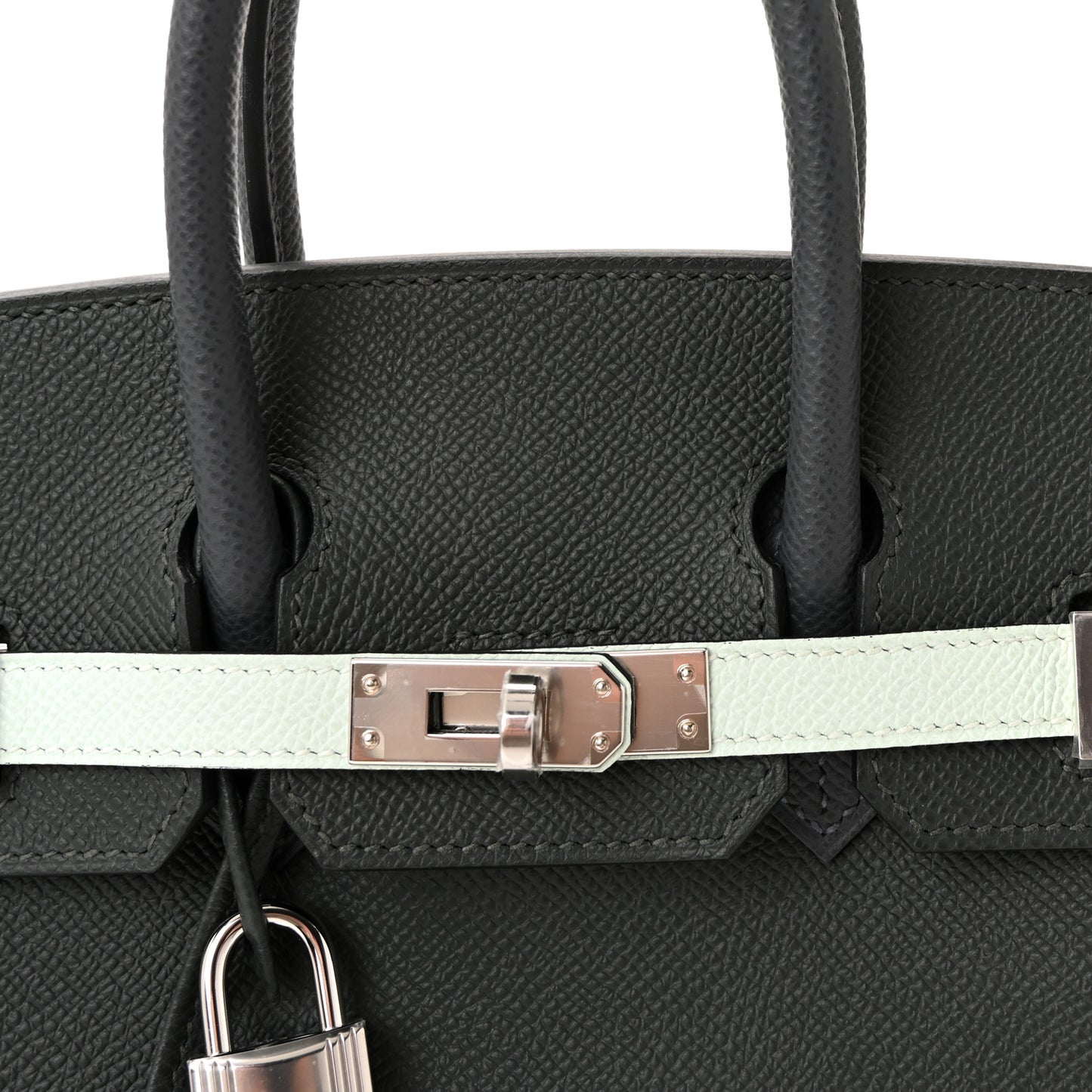 Epsom Tri-Color Birkin 25 Vert Fonce Ardoise Vert Peppermint