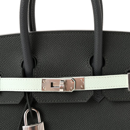 Hermes Epsom Tri-Color Birkin 25 Vert Fonce Ardoise Vert Peppermint 7 of 10