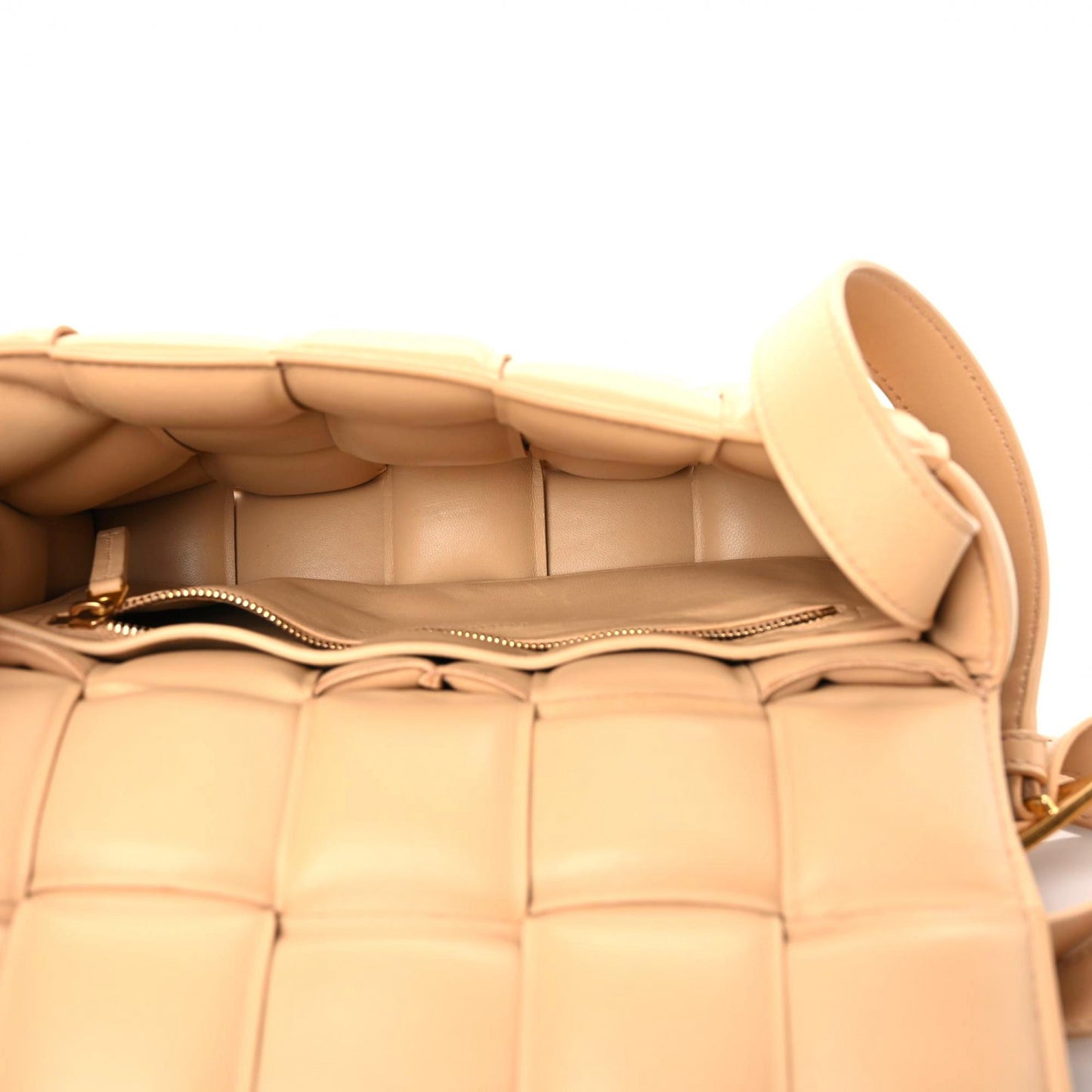 Nappa Maxi Intreccio Padded Cassette Crossbody Bag Porridge