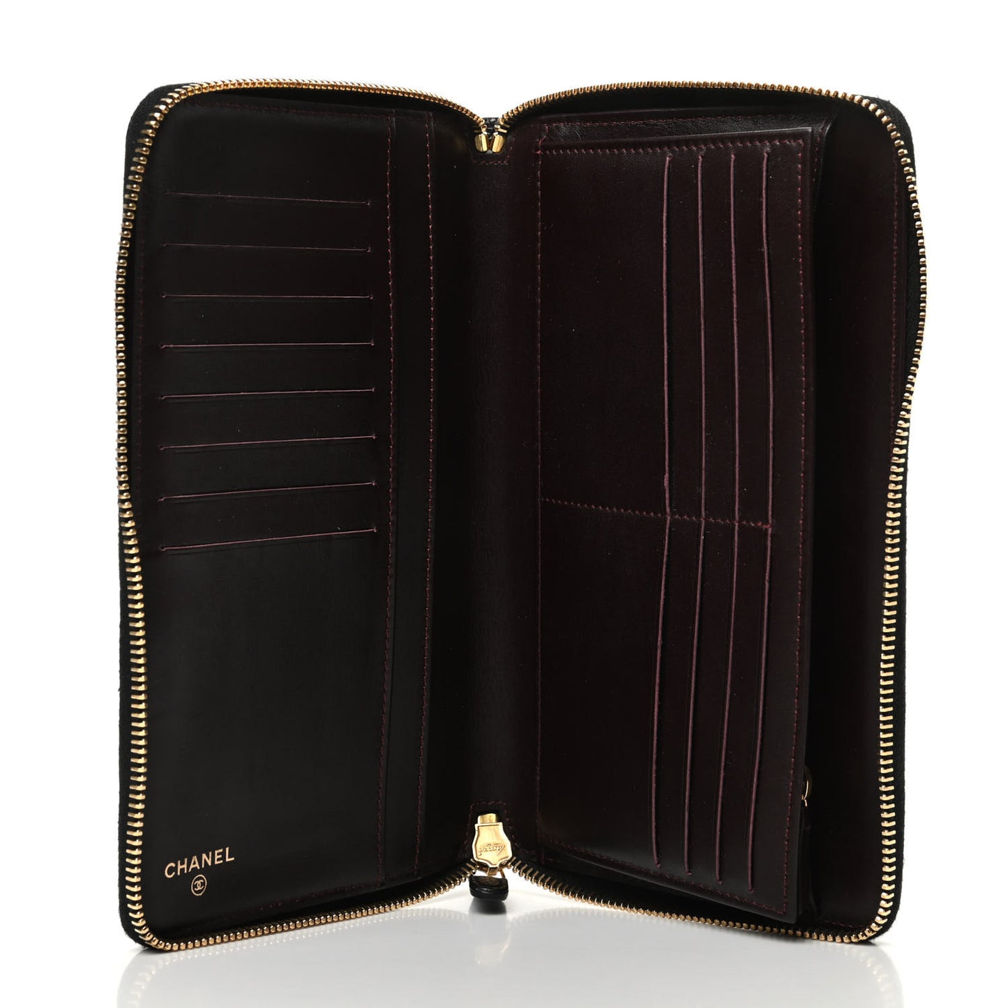 Caviar Quilted Large Zip Around Organizer Wallet Black