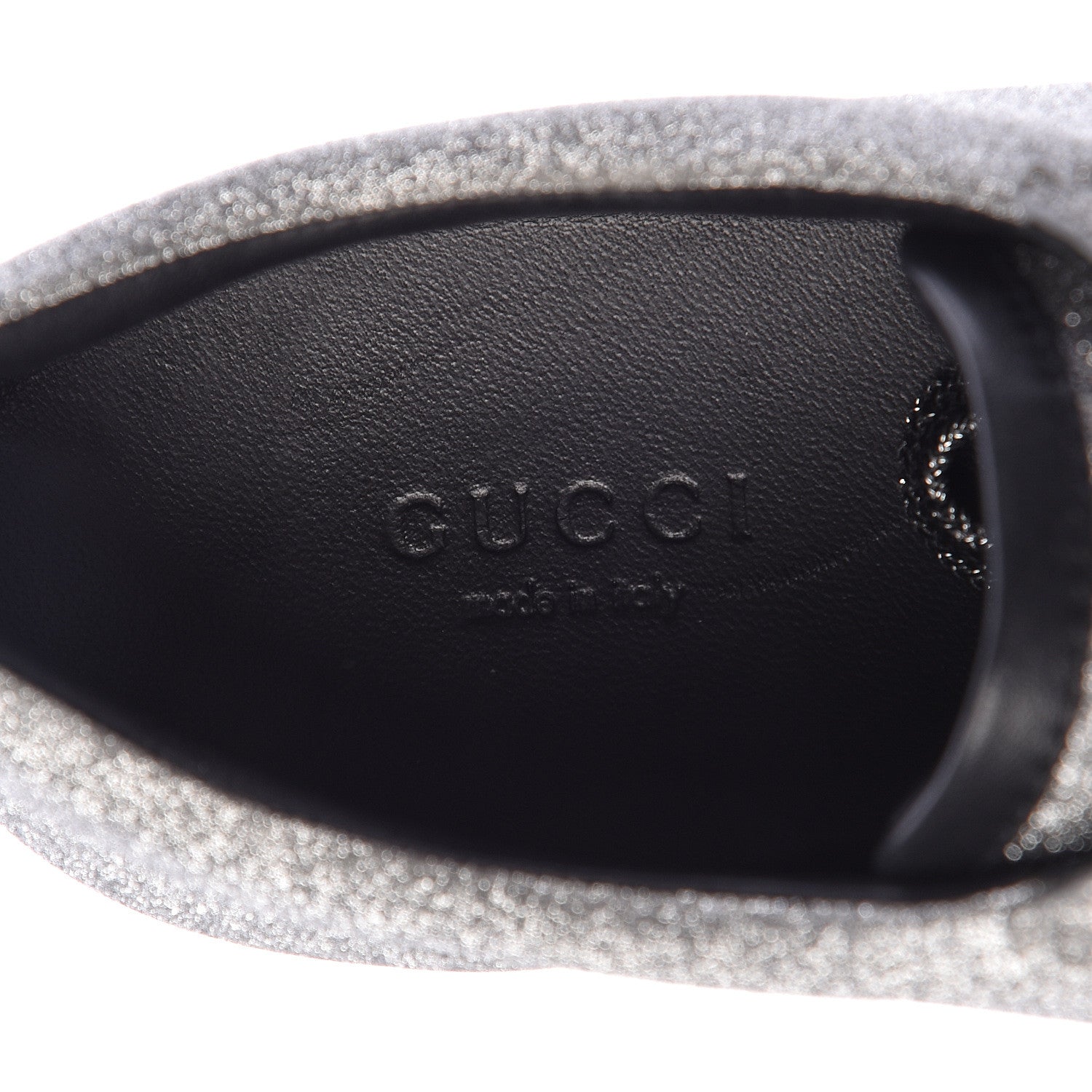 Gucci Glitter Fabric Studded Web Womens Sneakers 37 Silver 9 of 12