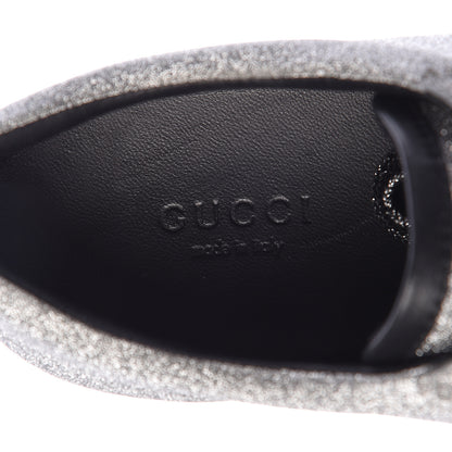 Gucci Glitter Fabric Studded Web Womens Sneakers 37 Silver 9 of 12