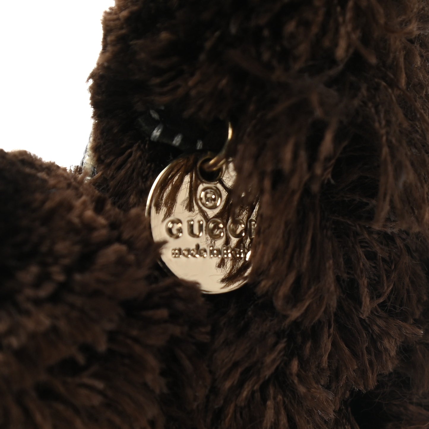 GG Supreme Monogram Lulu French Poodle Bag Charm Brown