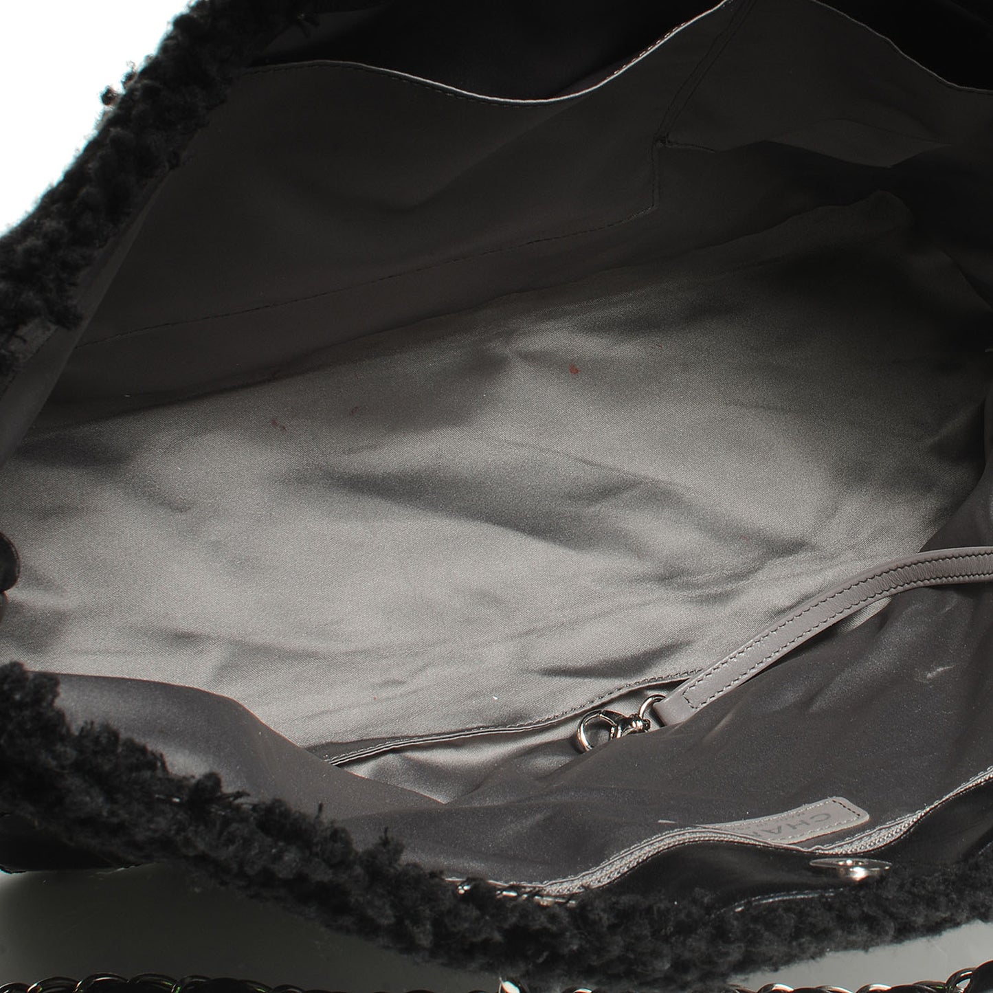 Vinyl Quilted Funny Tweed Tote Black