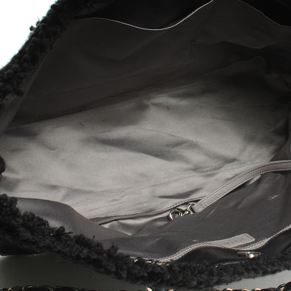 Chanel Vinyl Quilted Funny Tweed Tote Black 5 of 7