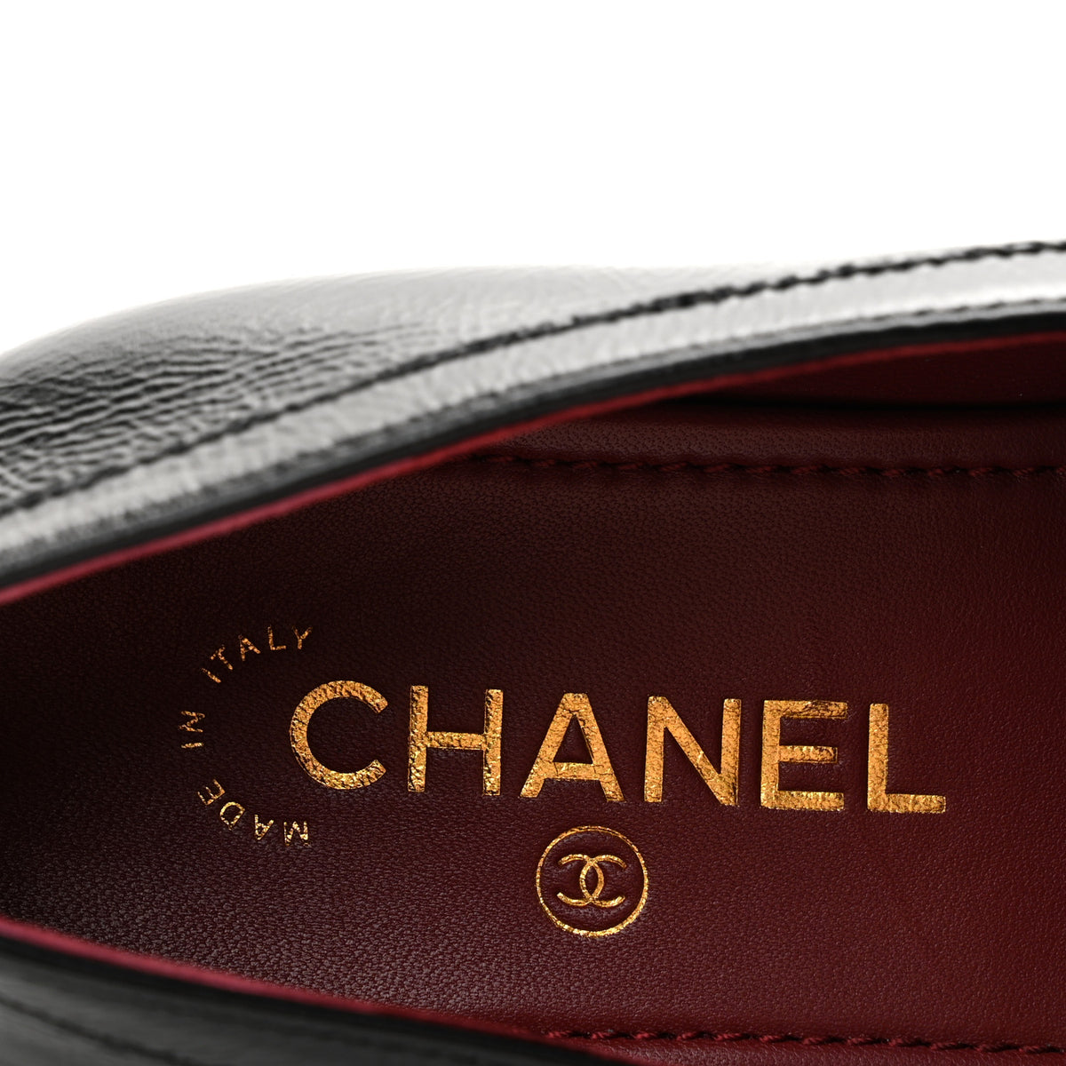 Chanel Crumpled Shiny Lambskin CC Mocassin Loafers 39 Black 8 of 10