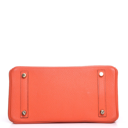 Hermes Taurillon Clemence Birkin 25 Orange Poppy 6 of 25