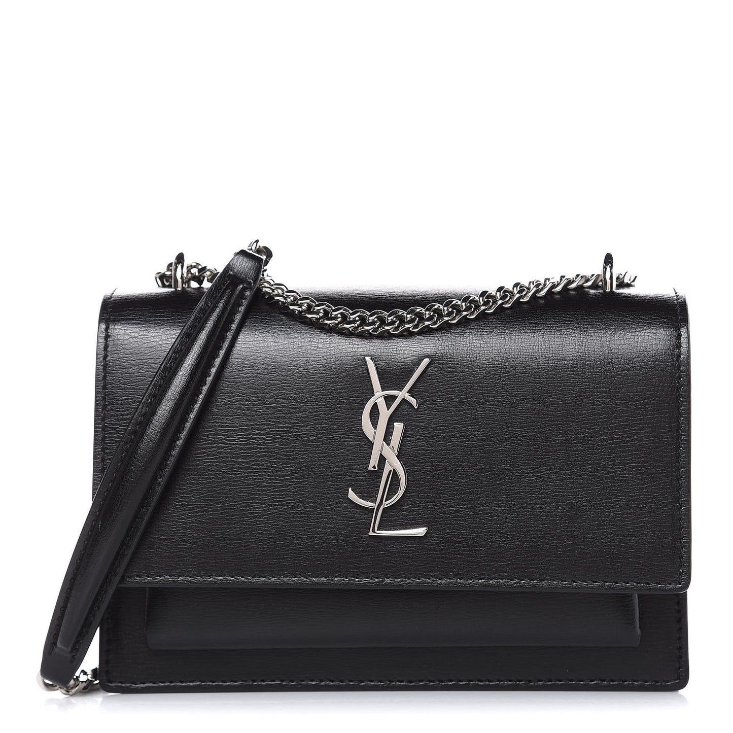 Calfskin Monogram Sunset Chain Wallet Black
