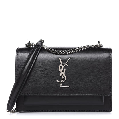 Saint Laurent Calfskin Monogram Sunset Chain Wallet Black 1 of 9