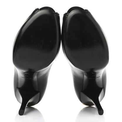 Louis Vuitton Calfskin Peep Toe Pumps 38 Black 5 of 8