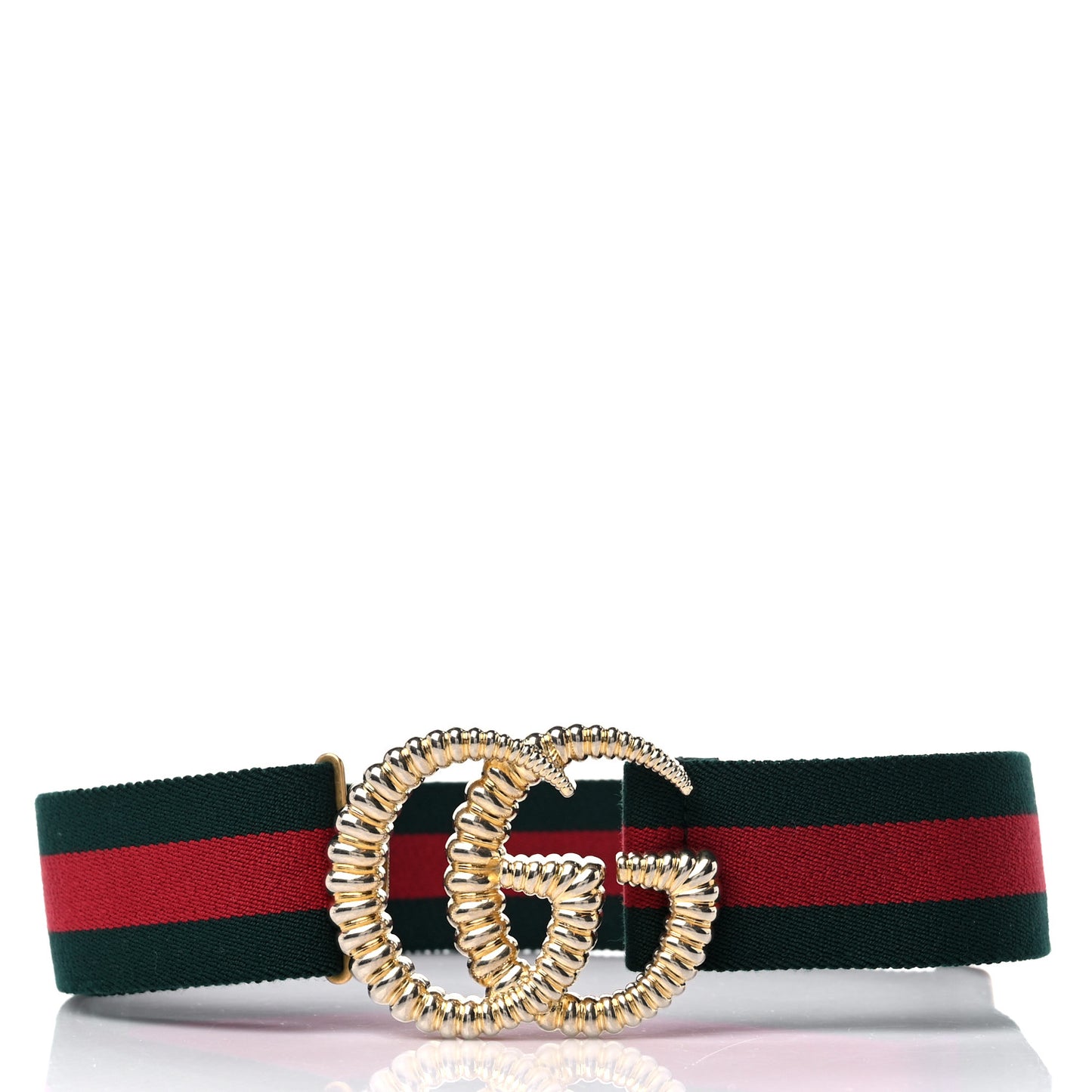 Canvas Torchon Double G Web Belt 90 36 Verde
