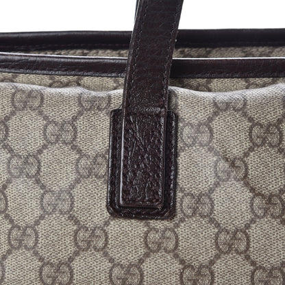 Gucci GG Supreme Monogram Medium Zippered Shopping Tote Dark Brown 13 of 20