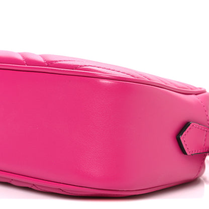 Gucci Calfskin Matelasse Monochrome Small GG Marmont Chain Shoulder Bag Classic Fuxia 10 of 10