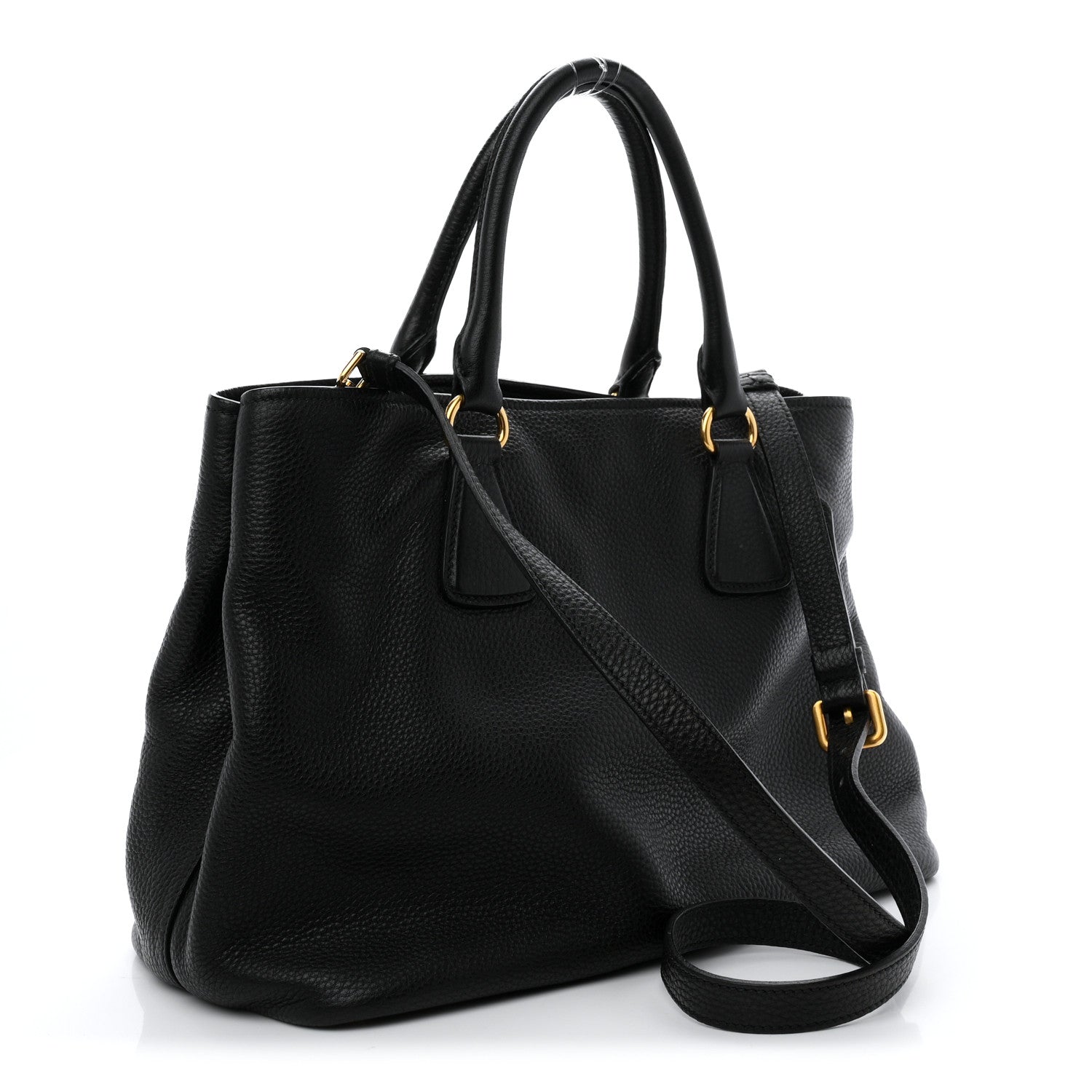 Prada Vitello Daino Tote Black 3 of 11